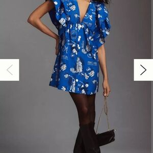 Farm Rio Anthropologie Flutter Sleeve Dress